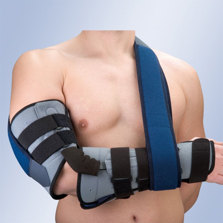 FLEXION-EXTENSION CONTROL AND ELBOW ORTHESIS WITH PALM SPLINT