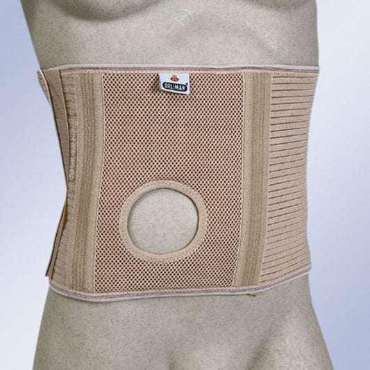 ABDOMINAL SUPPORT FOR OSTOMY PATIENTS WITH ORIFICE