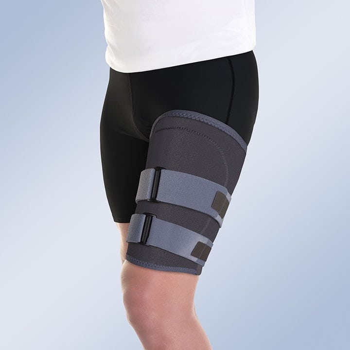 FABRIC THIGH SUPPORT WITH THERMOPLASTIC PLATES