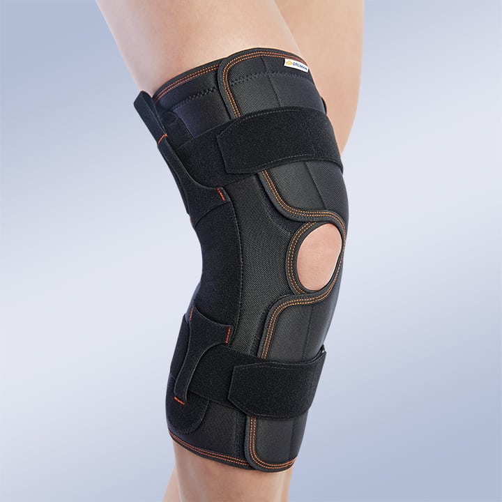 OPEN KNEE SUPPORT WITH POLYCENTRIC JOINTS
