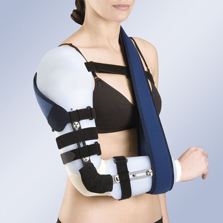 ARTICULATED ELBOW ORTHOSIS, WITH ARM AND FOREARM IN THERMOPLASTIC