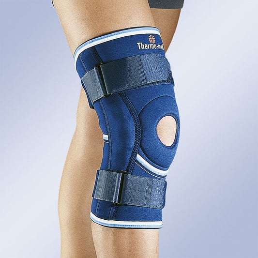 NEOPRENE KNEE SUPPORT WITH POLYCENTRIC HINGE AND ADJUSTMENT STRAP