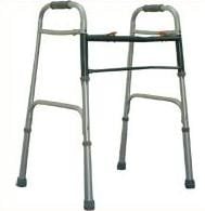 Deluxe Two-Button Folding - Walker Adult - Silver