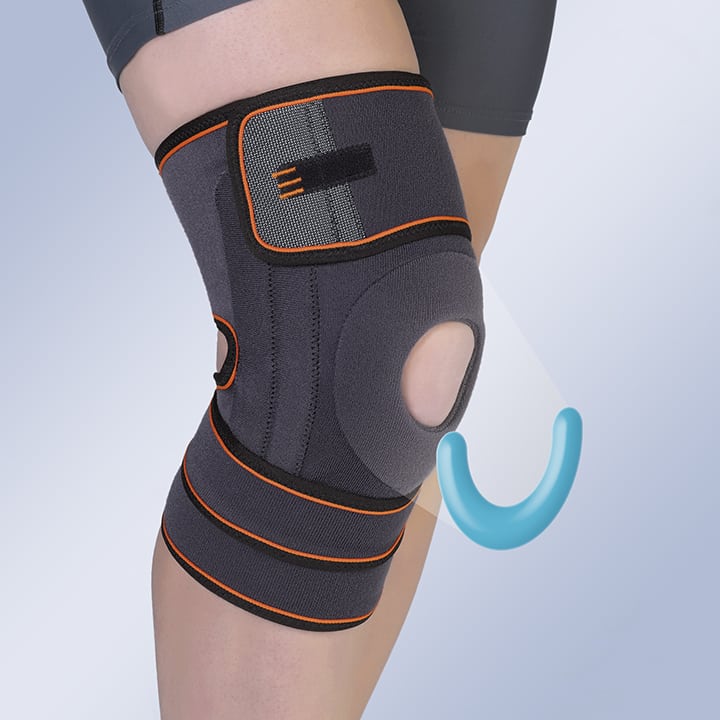 KNEE SUPPORT WITH SILICONE PATELLA PAD