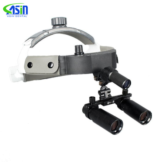 High Quality 6X Binocular Medical Magnifying Glass Surgical Loupes Dental Headlight With Loupes