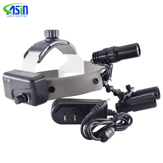 Dental 5x Surgical Loupes With Headlight Medical Surgical Dental Binocular Loupes Glasses Magnifier