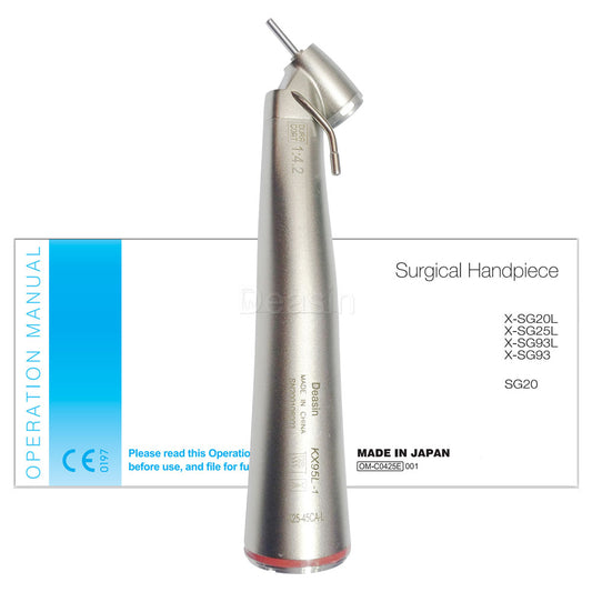 1:4.2 increasing slow speed contra angle electric micromotor dental handpiece 45 degree with led fiber optic