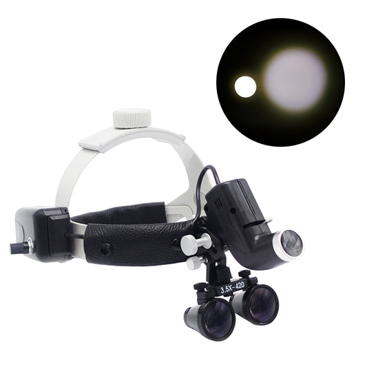 Dental Optical Surgical Loupe with Headband LED Light 3.5X Loupes WIth Headlight