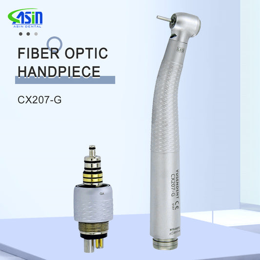 Dental LED Fibre Optic High Speed Handpiece CX207-G Dental Air Turbina Coupling 6Holes Coupler/Adaptor C OXO YUSENDENT Handpiece