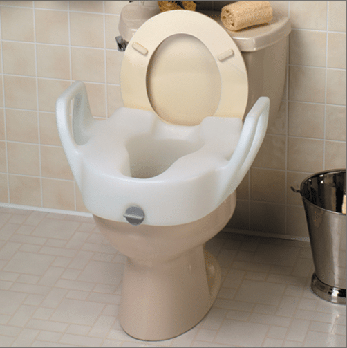Lock-On Elevated Toilet Seat With Arms