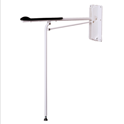 Wall Mounted Flip Down Grab Bar with Support Leg