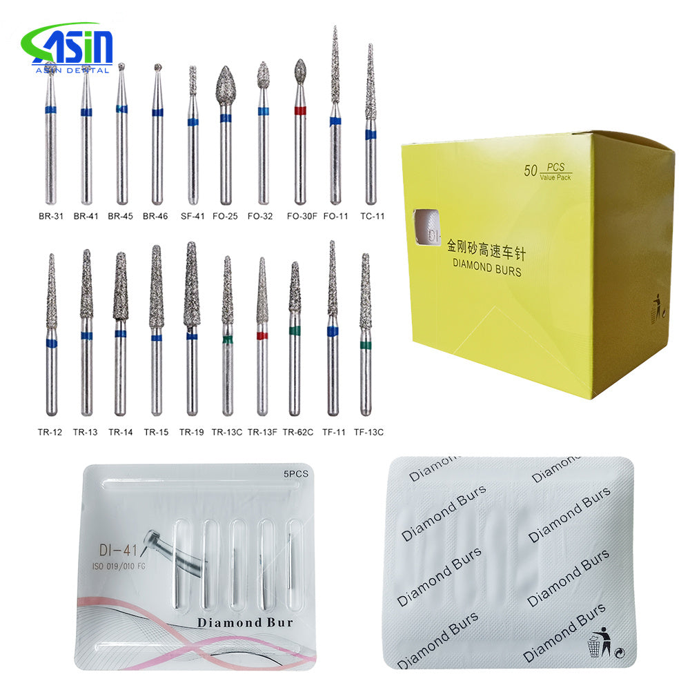 Dental hight Speed Handpiece Diamond Grinding Head Tip Diamond Bur Emery Dental Diamond Burs For F.G.