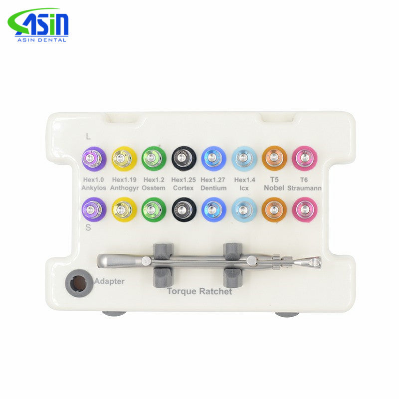 Dental Implant Torque Wrench Ratchet 10-70NCM With Screwdriver Repair Tools Drivers &amp; Wrench Kit Tools