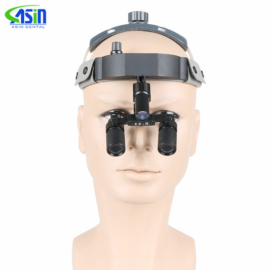 Dental 4x magnify led light surgical magnifier Dental Leather Headband surgeon operation Headlight Equipement Tools