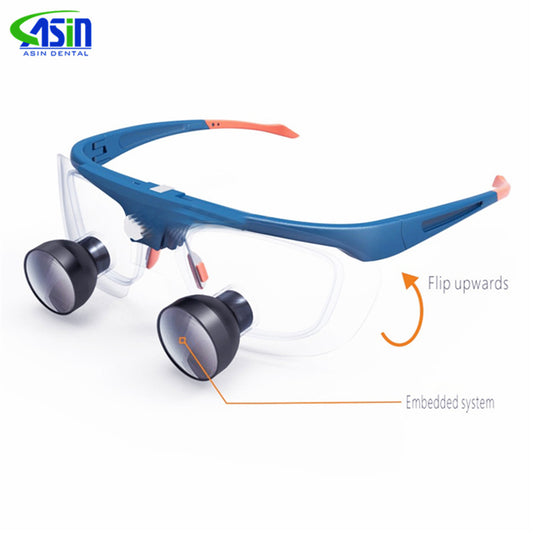 Medical TTL Dental Loupes Embedded Surgical Magnifying Glass With Long Working Distance