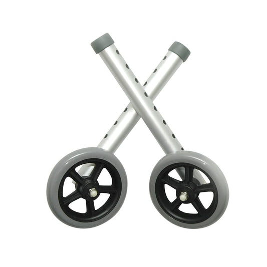 Wheels 12,5 cm(5 in) for Walkers complete with Glides