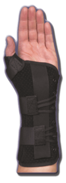Long Ryno Lacer - Wrist and Thumb Support Black Left